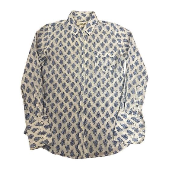 NILI LOTAN NL SHIRT - BLUE/WHITE PAISLEY - Picture 2 of 6